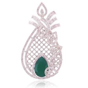 Beautifully Crafted Diamond Pendant Set with Matching Earrings in 18k gold with Certified Diamonds- PD1248P, PD1248PER